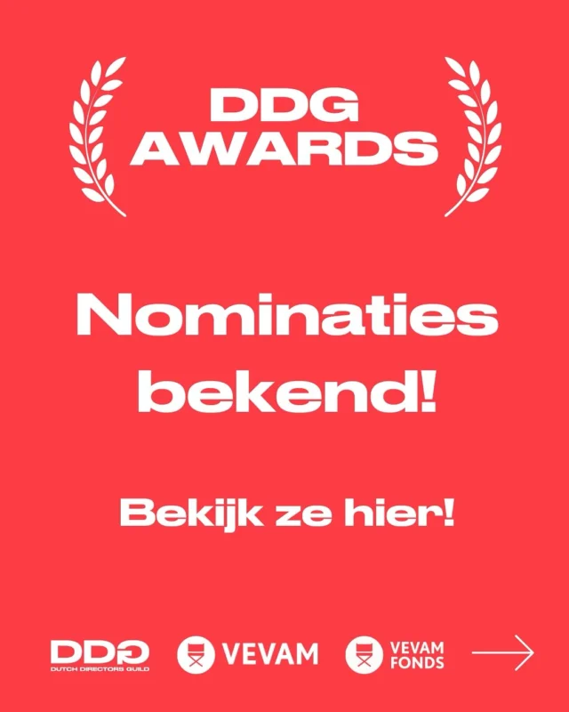 🏆 De stemrondes zijn gesloten! Dit zijn de genomineerde regisseurs voor de DDG Awards 2025. Felicitaties aan alle genomineerden! 🥳

Wie wordt de opvolger van Victoria Warmerdam en wint de DDG Grand Prix?

Op woensdag 25 juni 2025 vieren we het regievak tijdens de feestelijke uitreiking van de DDG Awards in Pakhuis de Zwijger.
 👉 De DDG Awards worden uitgereikt in elf categorieën. Eén van de elf winnaars gaat naar huis met de DDG Grand Prix van 5.000 euro, beschikbaar gesteld door VEVAM Fonds.

Wil je erbij zijn? De top 3 genomineerden, DDG-leden, VEVAM-stemmers, en relaties ontvangen deze week een uitnodiging via de mail! 📬
 DDG & VEVAM zetten zich samen in voor de artistieke, maatschappelijke en economische waarde van regisseurs. De DDG Awards zijn er om vakmanschap te vieren – vóór en dóór regisseurs.
 🤝 De DDG Awards worden gesteund door Stichting VEVAM en de Grand Prix wordt gefinancierd door VEVAM Fonds. De beeldjes van de DDG Awards zijn ontworpen door Jeroen Henneman.

Hopelijk tot woensdag 25 juni!

#regisseurs #filmmakers #directors #ddg #podcastmaker #animatie #film #tv #radio #digitalstorytelling #commercials #documentary #podcast #shortfilm #kortefilm #reclames #animation #animator #regisseurs #vevam #ddgawards